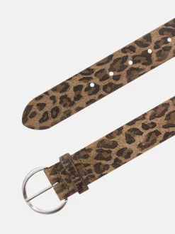 Damen Ledergürtel im Leoprint 40 mm breit