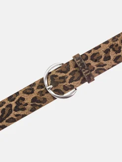 Damen Ledergürtel im Leoprint 40 mm breit