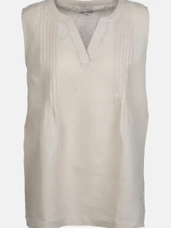 Damen Leinentop mit Biesen