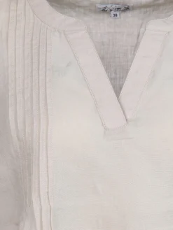 Damen Leinentop mit Biesen