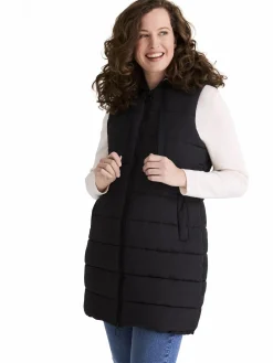 Damen Longweste mit Kapuze