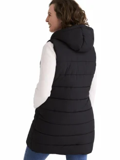 Damen Longweste mit Kapuze