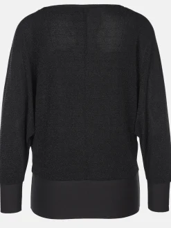Damen Lurexshirt mit Fledermausärmeln