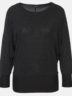 Damen Lurexshirt mit Fledermausärmeln