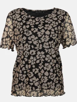 Damen Meshshirt mit Alloverprint