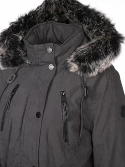 Damen Parka mit Kunstfellbesatz