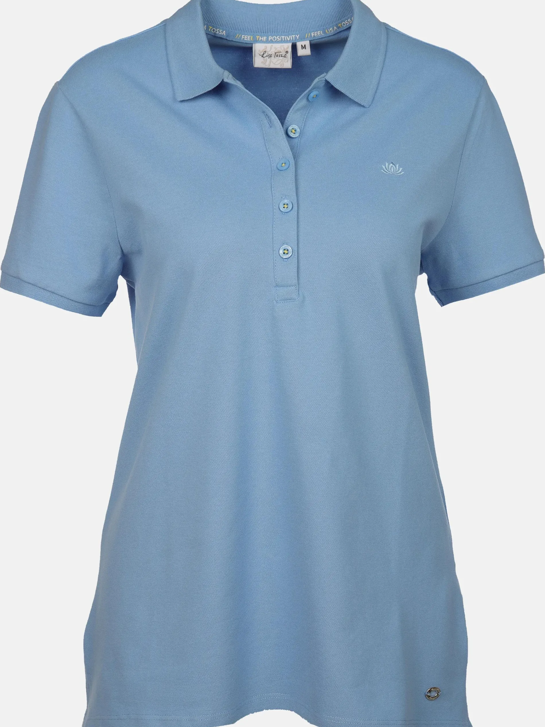 Damen Poloshirt mit schlichter Stickerei