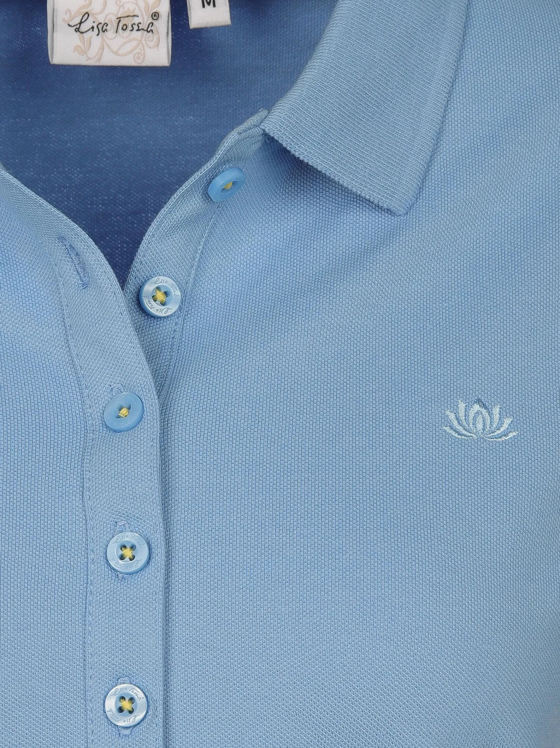 Damen Poloshirt mit schlichter Stickerei