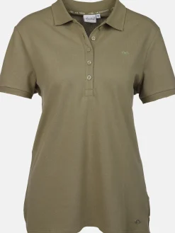 Damen Poloshirt mit schlichter Stickerei