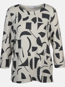 Damen Printshirt in Strickoptik mit 3/4 Arm