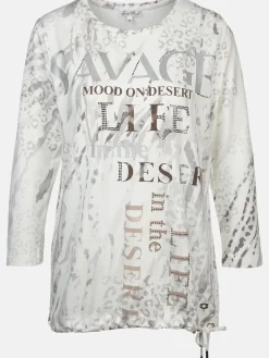 Damen Printshirt mit Glitzersteinchen