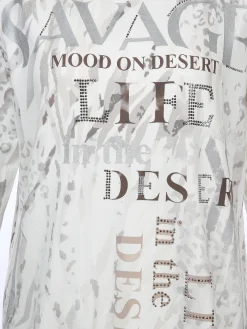 Damen Printshirt mit Glitzersteinchen