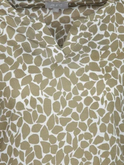 Damen Printshirt mit Serafino-Ausschnitt