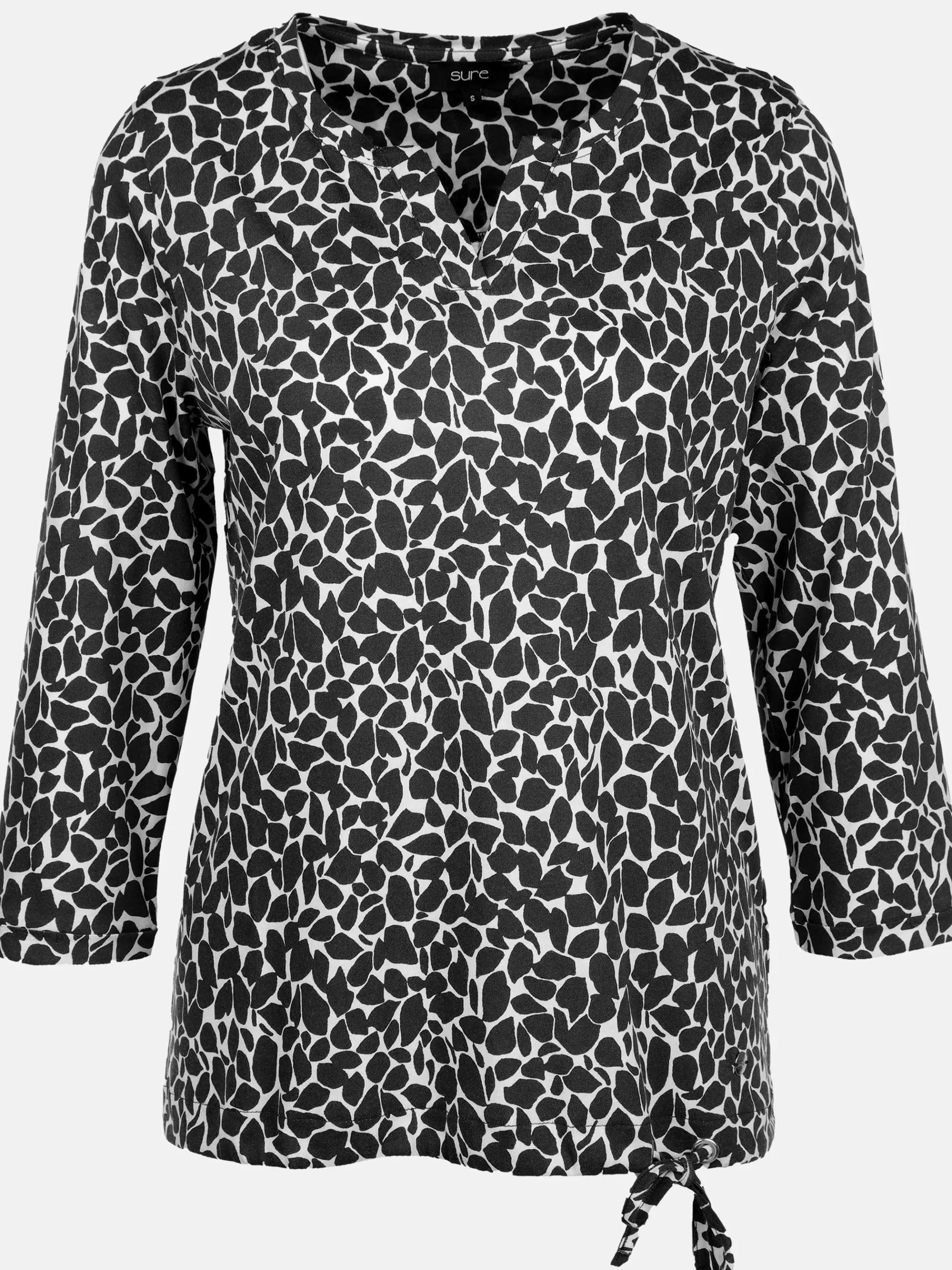 Damen Printshirt mit Serafino-Ausschnitt