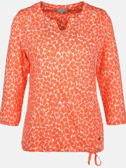 Damen Printshirt mit Serafino-Ausschnitt