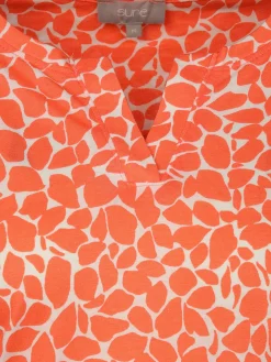 Damen Printshirt mit Serafino-Ausschnitt