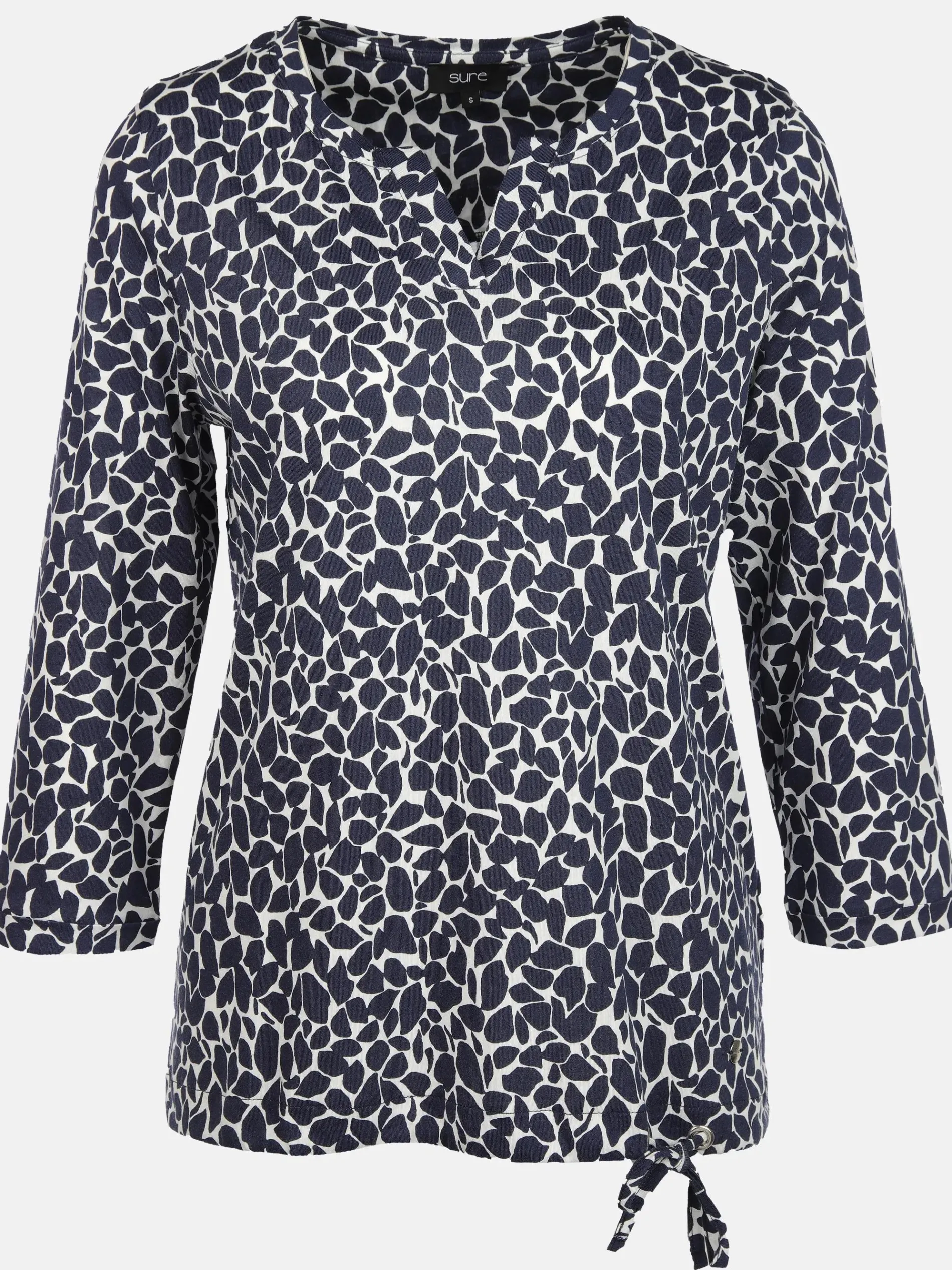 Damen Printshirt mit Serafino-Ausschnitt