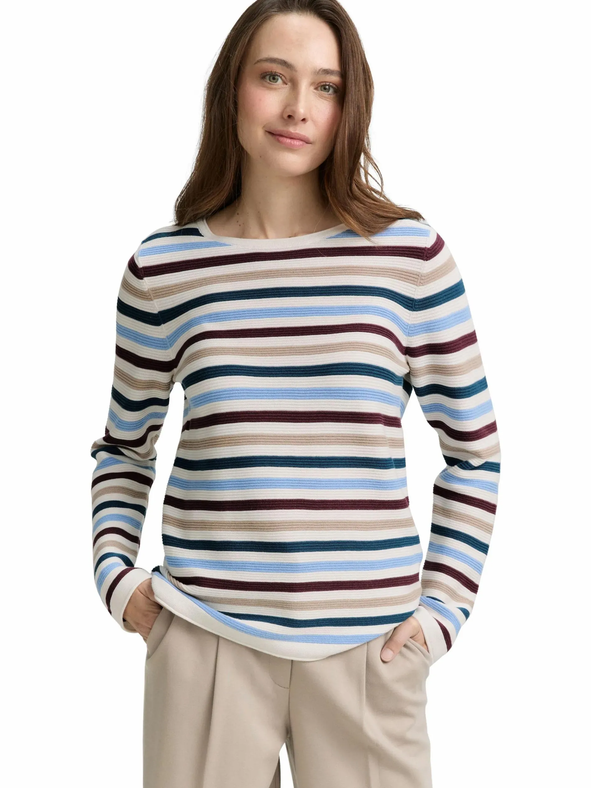 Damen Pullover in Ottoman Ripp