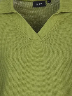 Damen Pullover mit Polokragen und Streifen