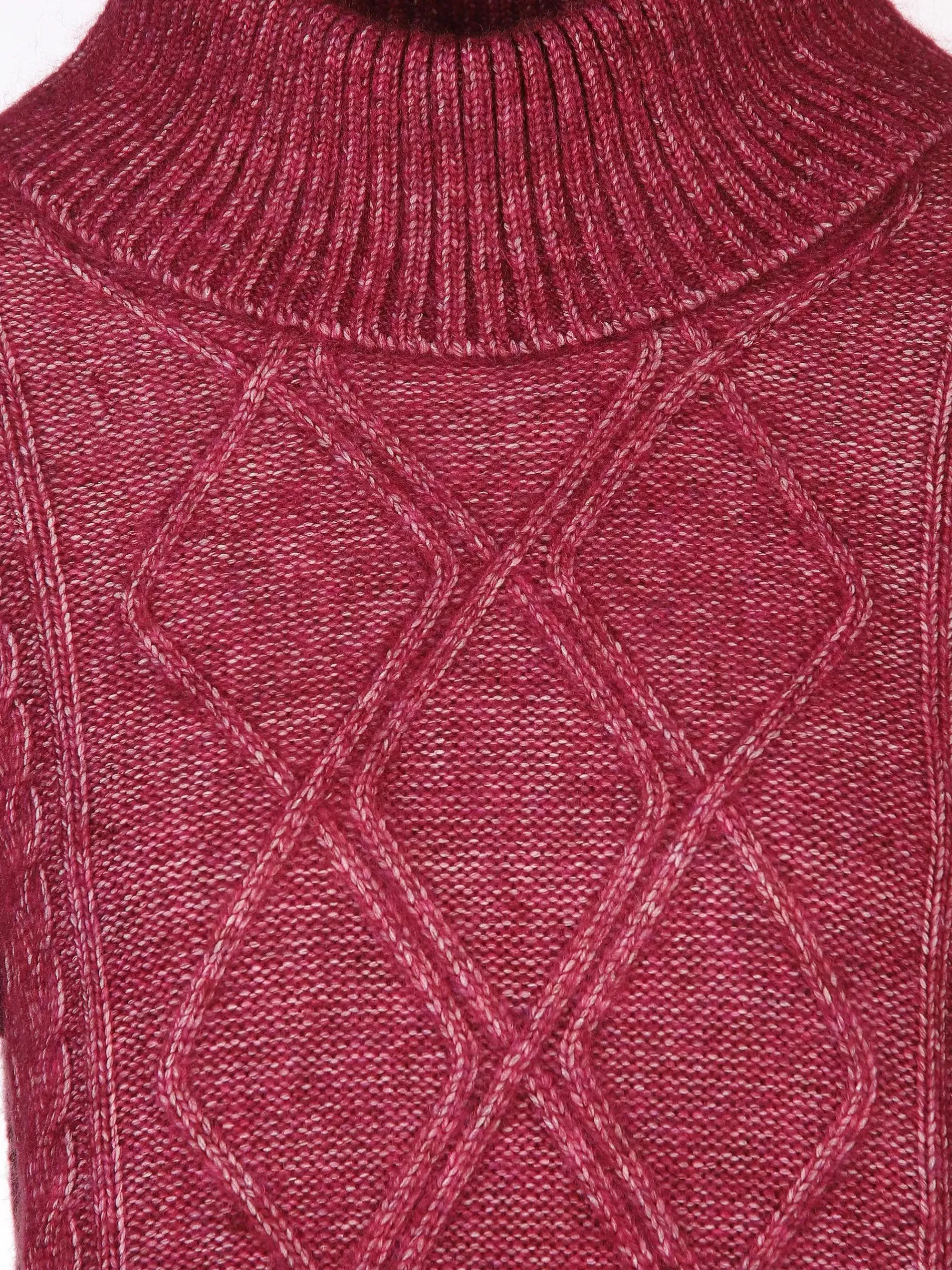 Damen Pullover mit Rollkragen und Muster