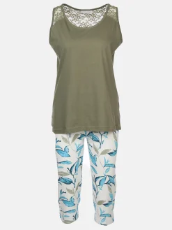 Damen Pyjama mit 3/4 Hose