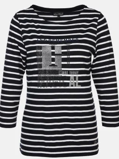 Damen Ringelshirt mit Glitzerprint