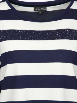 Damen Ringelshirt mit Strasssteinchen