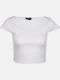 Damen Rippshirt im Cropped Style