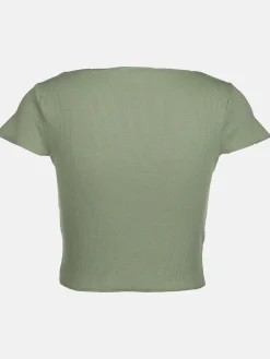 Damen Rippshirt im Cropped Style