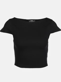 Damen Rippshirt im Cropped Style