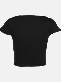 Damen Rippshirt im Cropped Style