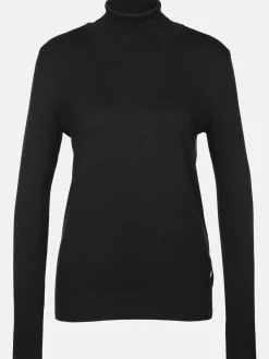 Damen Rollkragen Pullover unifarben