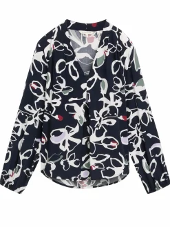 Damen Schlupfbluse mit Alloverprint