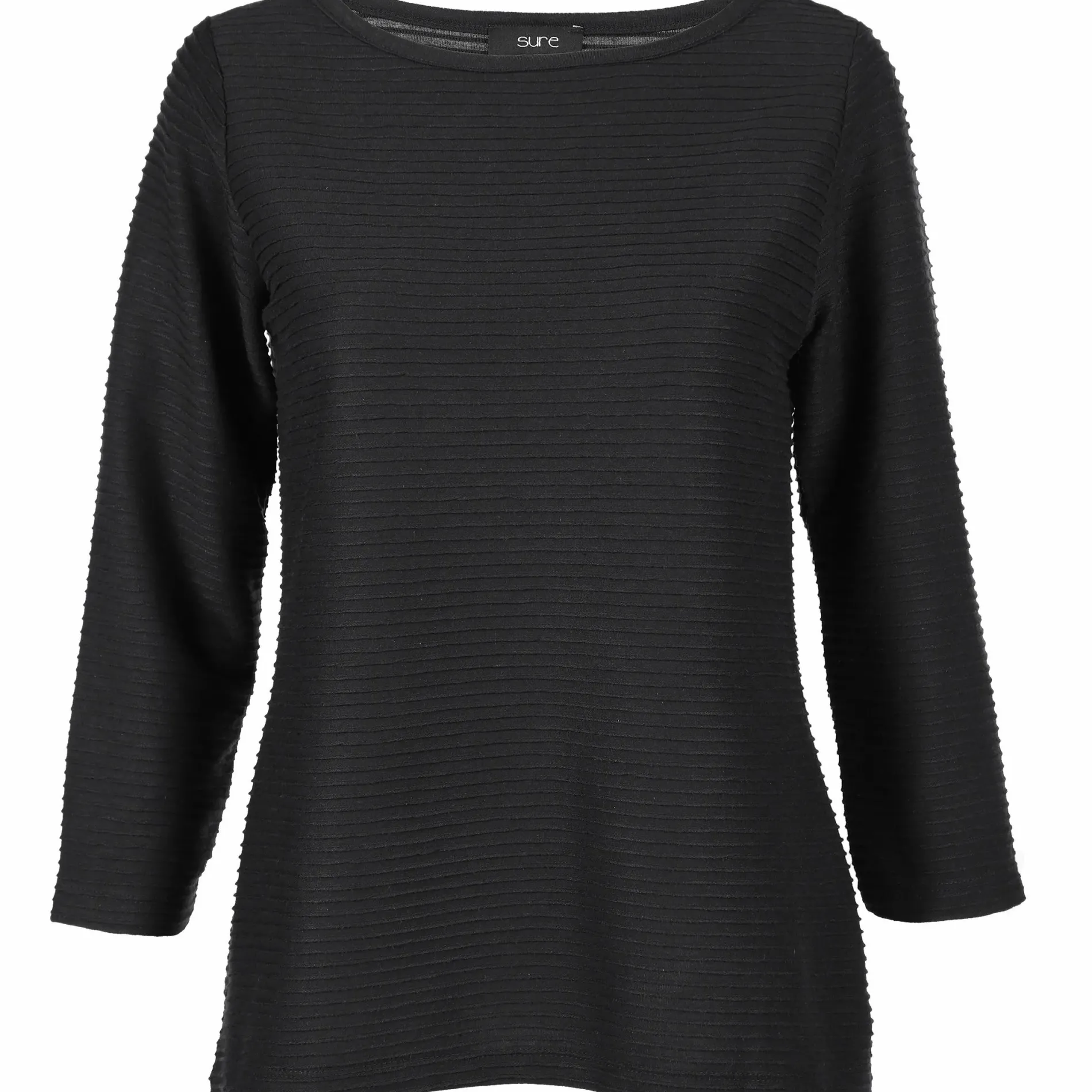 Damen Shirt in Ottoman Rib mit 3/4 Arm