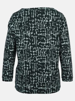 Damen Shirt mit 7/8 Arm im abstrakten Dessin