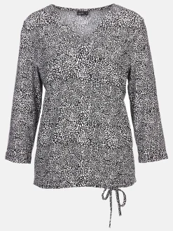 Damen Shirt mit Alloverprint und 3/4 Ärmel