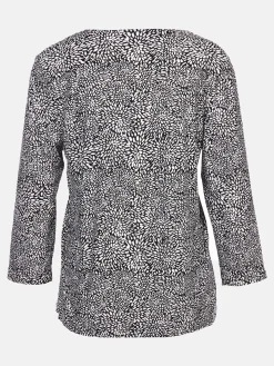 Damen Shirt mit Alloverprint und 3/4 Ärmel