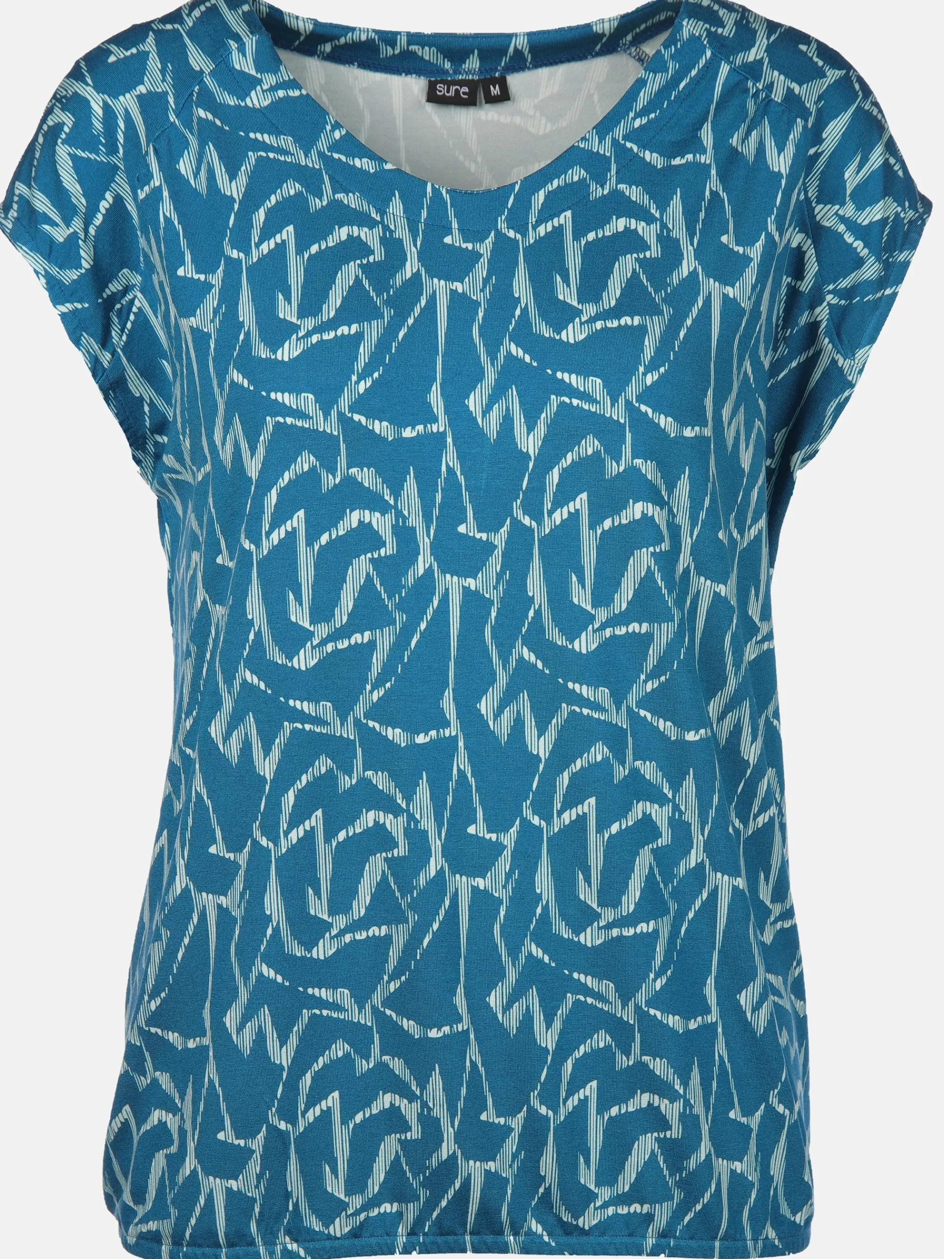 Damen Shirt mit Alloverprint und Gummibund
