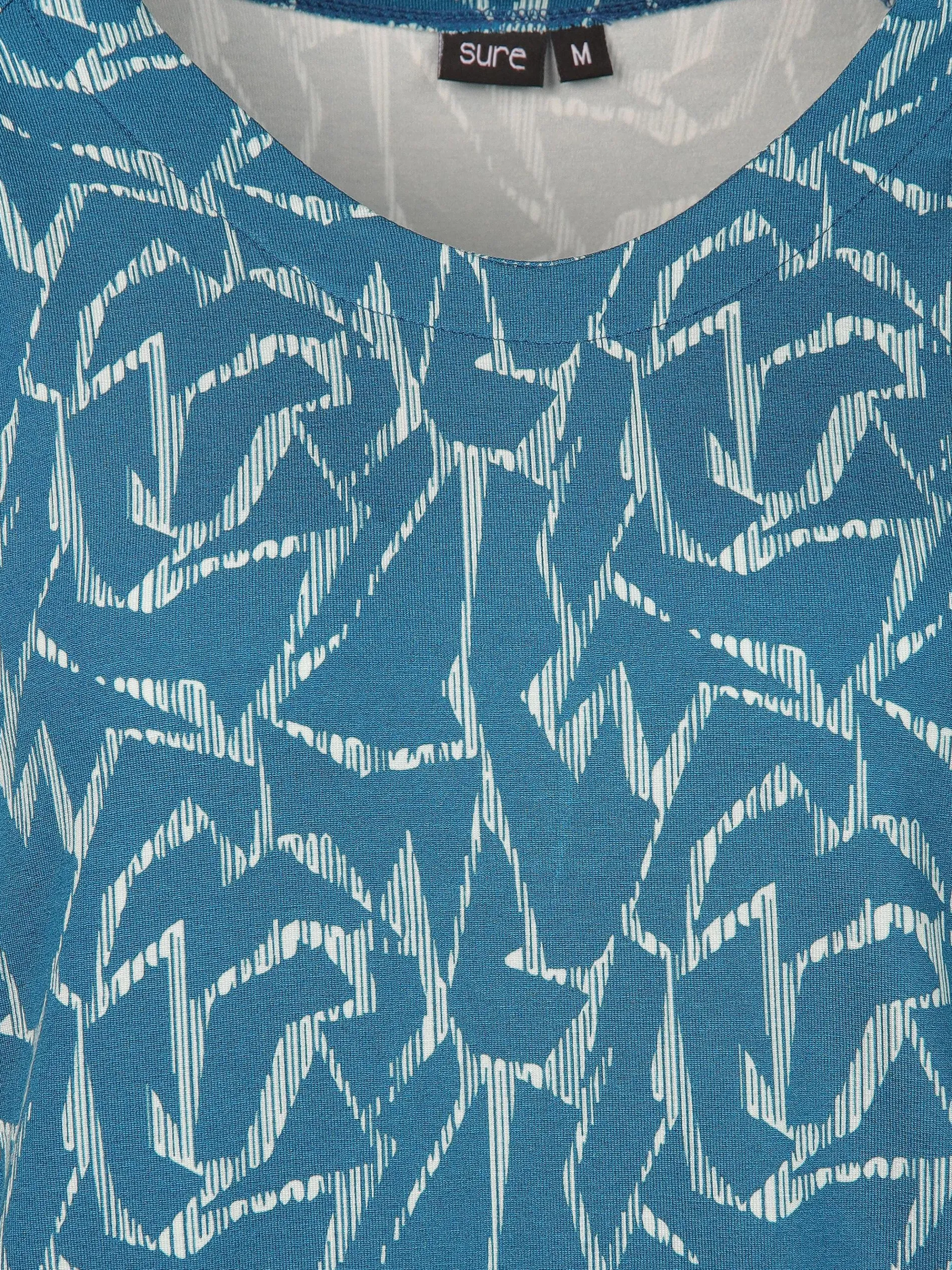 Damen Shirt mit Alloverprint und Gummibund