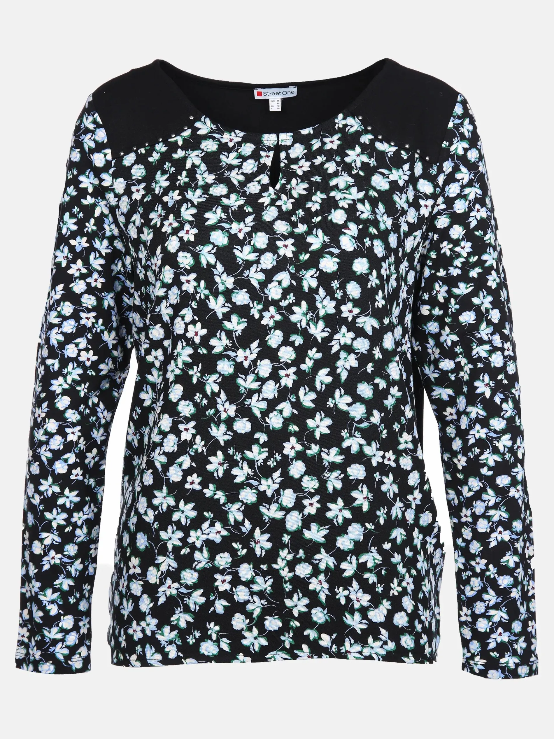 Damen Shirt mit Blumenprint und Nieten