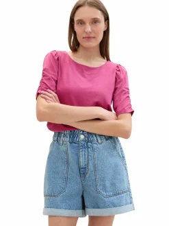 Damen Shirt mit edler Raffung