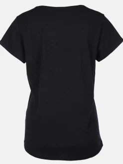 Damen Shirt mit Glitzerprint und Strasssteinchen