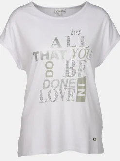 Damen Shirt mit Glitzersteinchen und Print