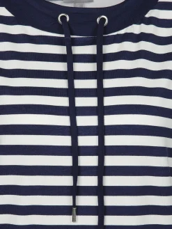 Damen Shirt mit Kordel im Ringellook