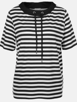 Damen Shirt mit Kordel im Ringellook