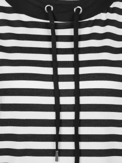 Damen Shirt mit Kordel im Ringellook