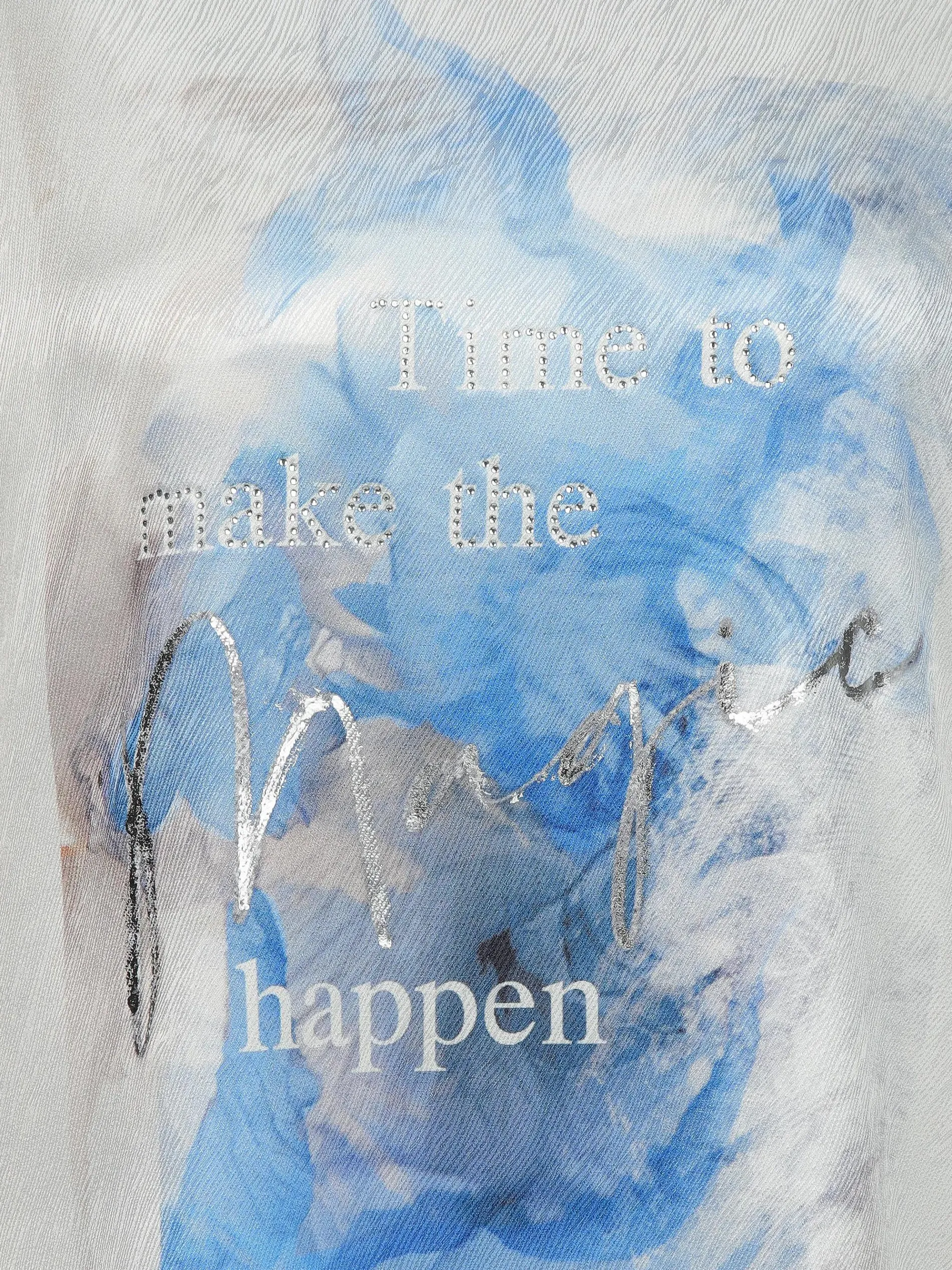 Damen Shirt mit Motivprint und Strassbesatz