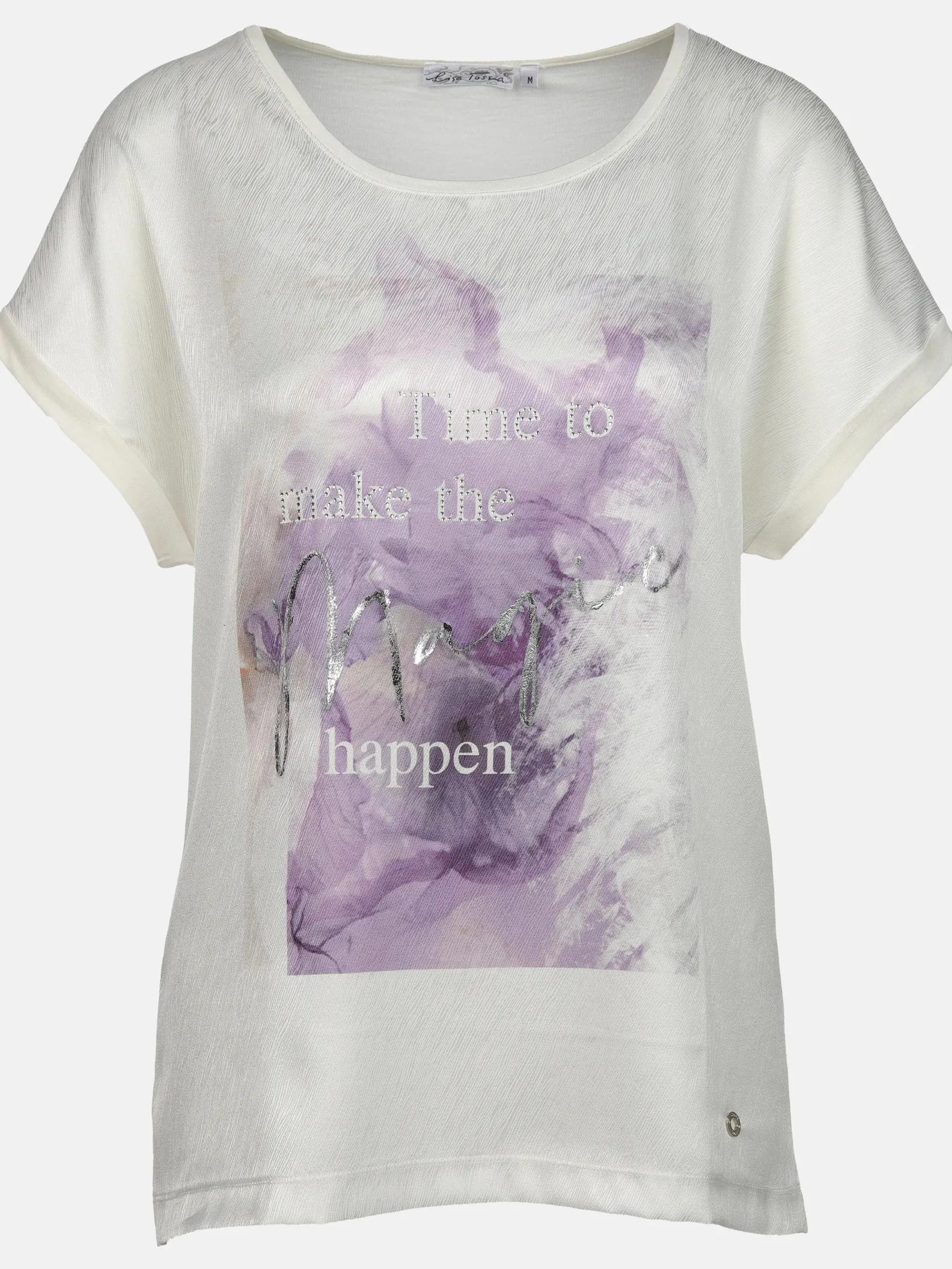 Damen Shirt mit Motivprint und Strassbesatz