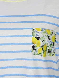 Damen Shirt mit Streifen und Brusttasche