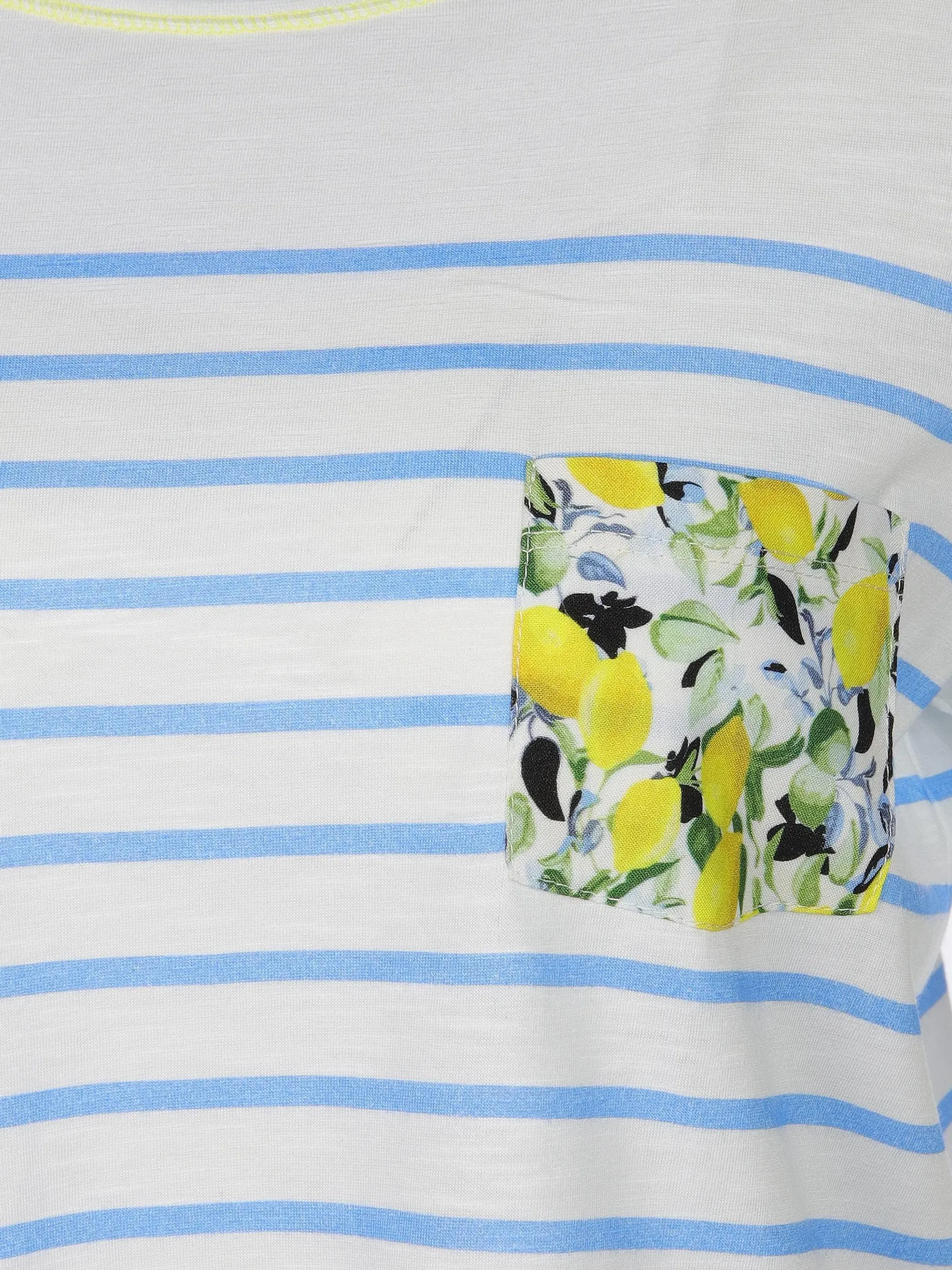 Damen Shirt mit Streifen und Brusttasche